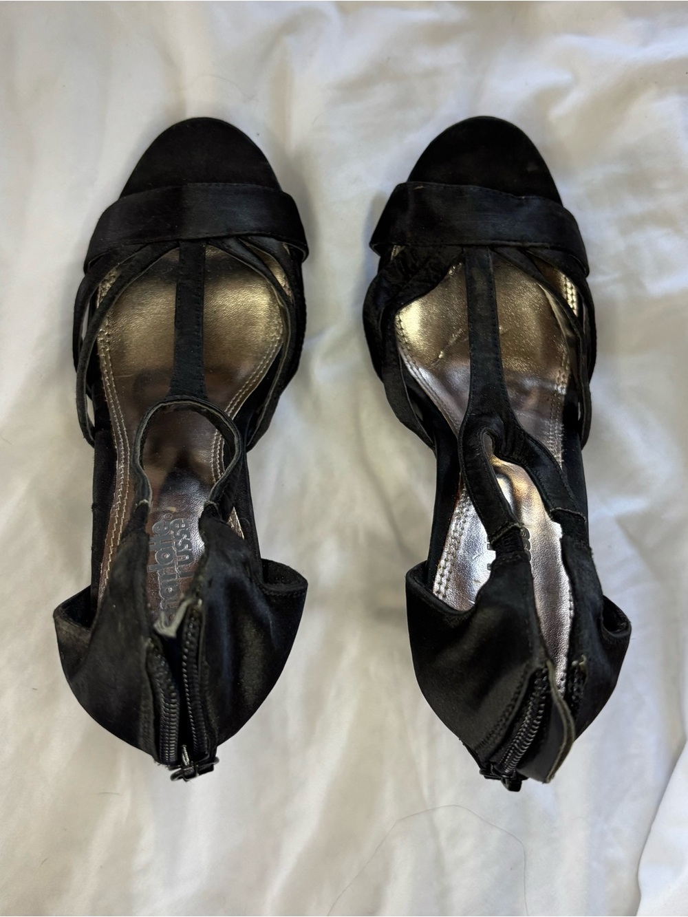 Charlotte Russe Black Strappy Open-Toe Heels